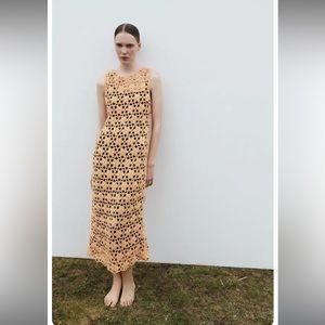 Zara long floral knit dress